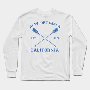 Vintage Newport Beach Vacation Illustration Long Sleeve T-Shirt